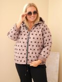Kurtka damska Plus Size w grochy z kapturem fango
