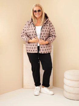 Kurtka damska Plus Size w grochy z kapturem fango
