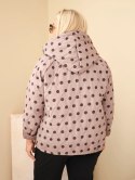Kurtka damska Plus Size w grochy z kapturem fango