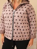 Kurtka damska Plus Size w grochy z kapturem fango