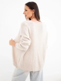 Sweter damski z alpaką bez zapięcia i długim rękawem beżowy