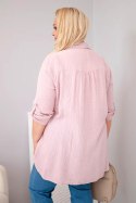 Koszula bawełniana muślinowa Plus Size ciemny pudrowy róż