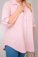 Koszula bawełniana muślinowa Plus Size ciemny pudrowy róż