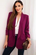 Marynarka z klapami elegancka śliwkowa
