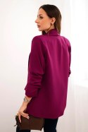 Marynarka z klapami elegancka śliwkowa