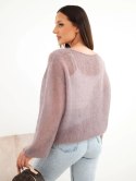 Sweter damski w 70% z kid moheru z dekoltem V o luźnym fasonie fango