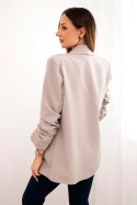 Marynarka z klapami elegancka ciemno beżowa