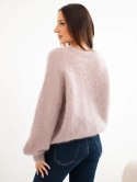 Sweter damski w 80% z kid moheru z długim rękawem i okrągłym dekoltem fango