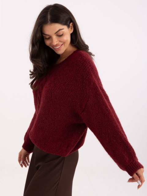 Sweter-MI-SW-1610.18-bordowy