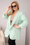 Marynarka damska Plus Size elegancka miętowa