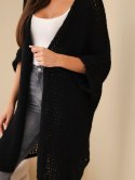 Sweter damski oversize o luźnym splocie bez zapięcia czarny
