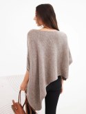Sweter damski ponczo z moherem asymetryczny z szerokim dekoltem fango