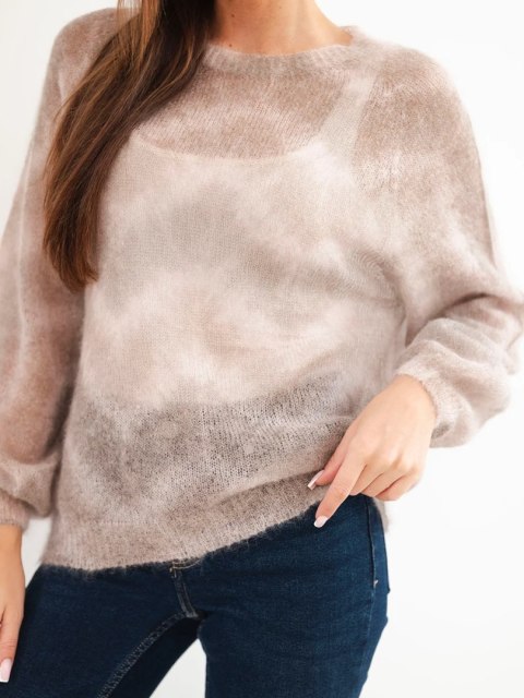 Sweter damski w 70% z kid moheru z abstrakcyjnym wzorem fango