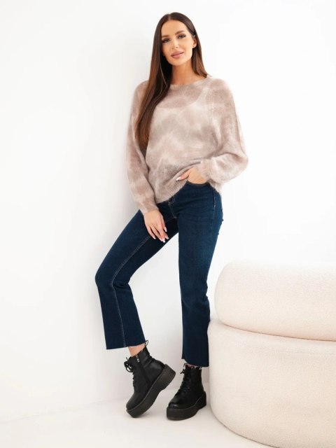 Sweter damski w 70% z kid moheru z abstrakcyjnym wzorem fango