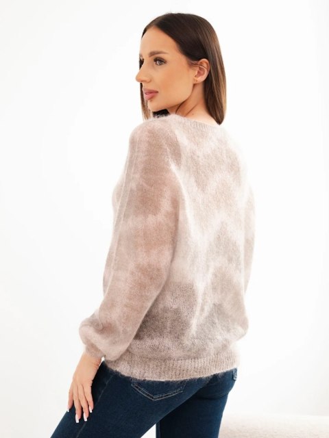 Sweter damski w 70% z kid moheru z abstrakcyjnym wzorem fango