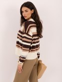 Sweter-PM-SW-F6026.49-biało-brązowy