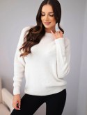 Sweter damski z baby alpaki z długim rękawem beżowy