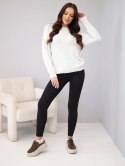 Sweter damski z baby alpaki z długim rękawem beżowy