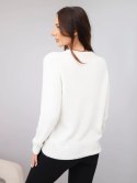 Sweter damski z baby alpaki z długim rękawem beżowy