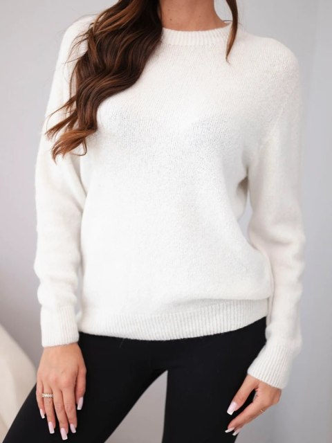 Sweter damski z baby alpaki z długim rękawem beżowy