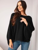 Sweter damski z dodatkiem alpaki oversize czarny
