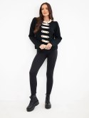 Sweter damski z ozdobnymi guzikami czarny