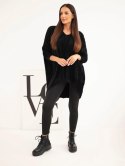 Sweter damski Plus Size z dekoltem V czarny