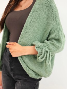 Sweter damski o luźny krój ciemny miętowy