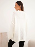 Sweter damski o luźnym fasonie bez zapięcia ecru