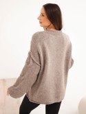 Sweter damski o luźnym fasonie bez zapięcia fango