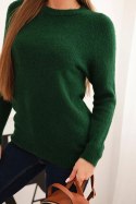 Sweter damski z baby alpaki z długim rękawem zielony