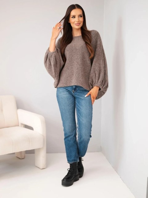 Sweter damski z dodatkiem alpaki oversize fango