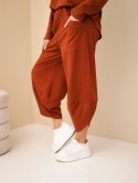 Komplet bawełniany bluza + spodnie rudy