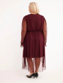 Sukienka damska Plus Size kopertowa z dodatkiem wiskozy śliwkowa