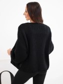 Sweter damski z dodatkiem wiskozy i wełny w zestawie z topem czarny