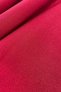 397-1 Elegancka sukienka z dłuższym tyłem - CZERWONA Z BROKATEM Numoco