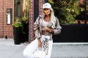 626-3 Stylowa ramoneska z miękkiej ekoskóry, z paskiem i asymetrycznym zamkiem - cappuccino Numoco basic
